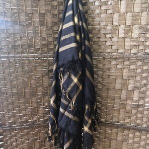 Black and Gold Fringe Scarf